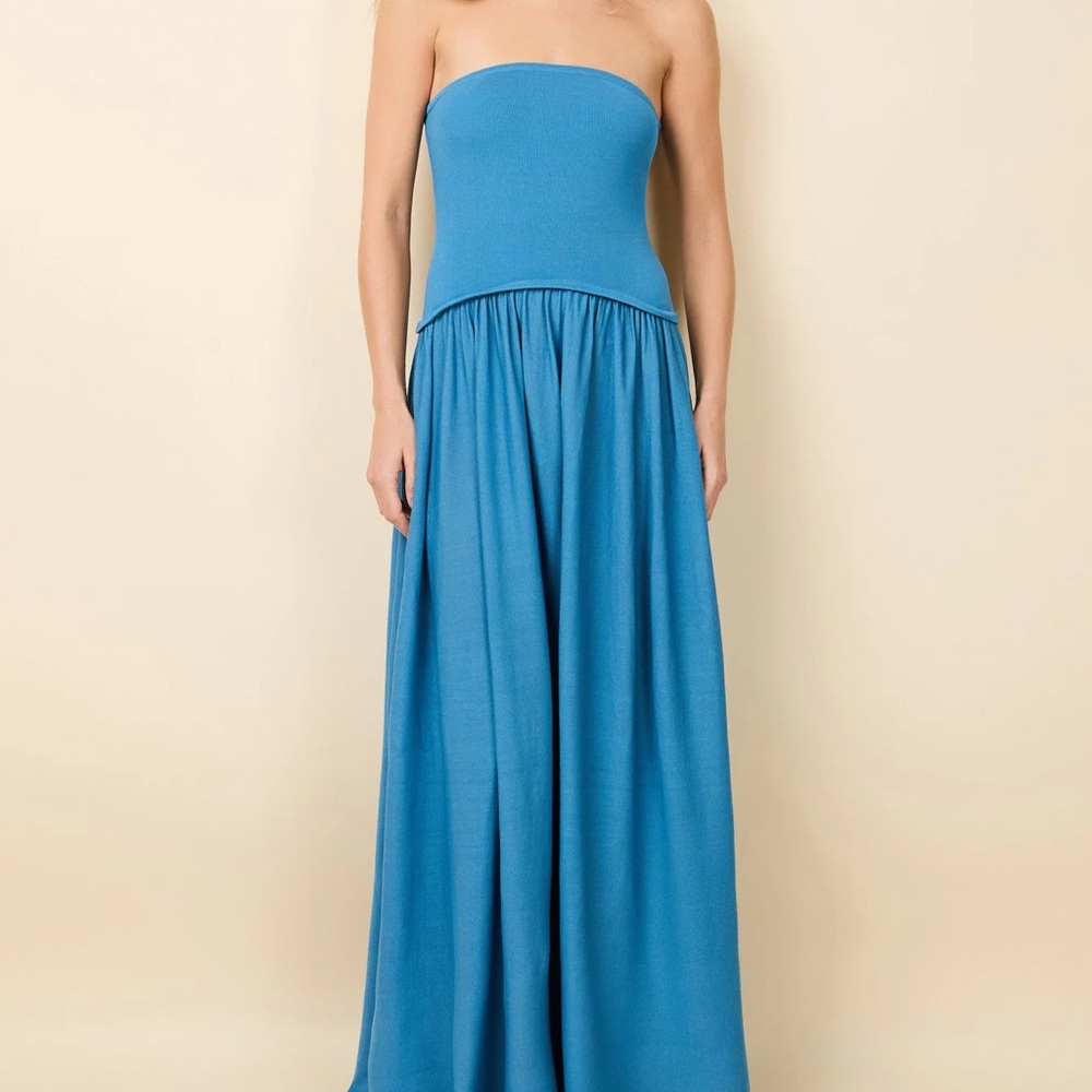 SOLID & STRIPED Strapless Soglio Dress French Blue